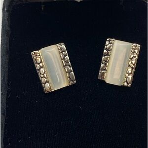 Costume pearl and silver toned earrings